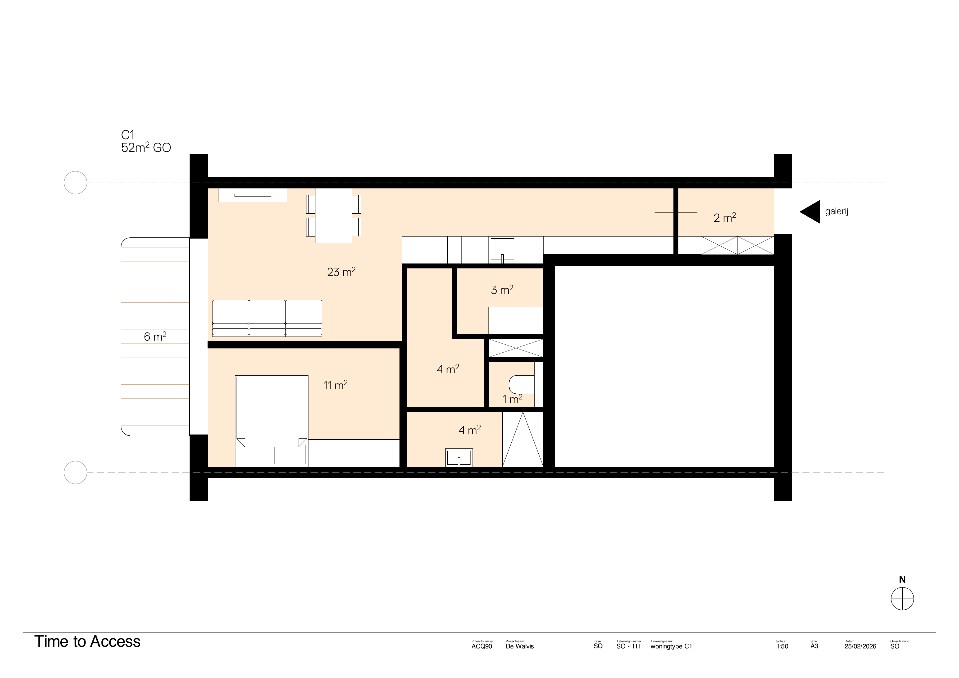 Plattegrond Type C — Klein 52 m²